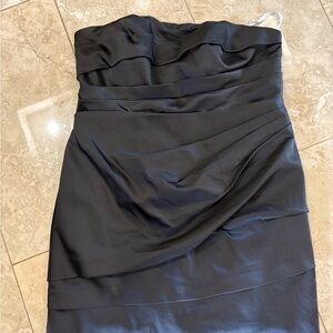 David's Bridal Black Strapless Dress